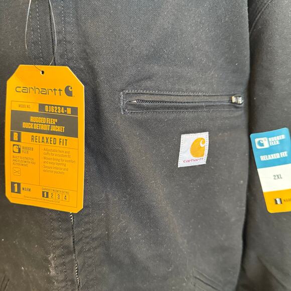Carhartt Jacket Mens 3XL Black Rugged Flex Duck Detroit OJ6234-M Relaxed Fit NWT - Picture 4 of 12